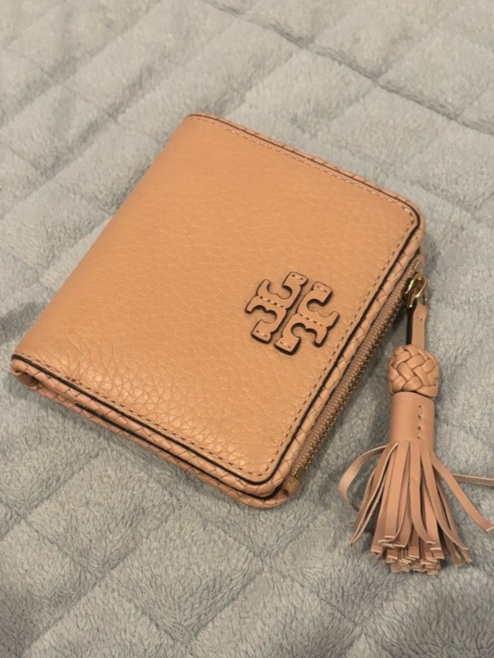 Tory Burch Robinson McGraw Tassel Wallet in light pink